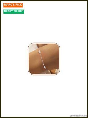 925 Sterling Silver Heart Charm Link Bracelet Adjustable Gift for Women